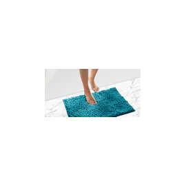 ALFOMBRA BAÑO POLIESTER 100% TURQUESA - 40X60 CM