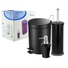 JUEGO BAÑO 3PZ CUBO 3L NEGRO