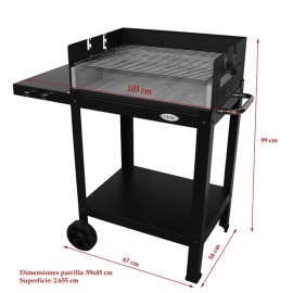 BARBACOA CARBON/LEÑA MENORCA - 103X56X99