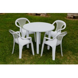 MESA JARDIN REDONDA BLANCA - 90 CM