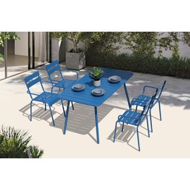 MESA ACERO AZUL LIBIA - 140X80 CM