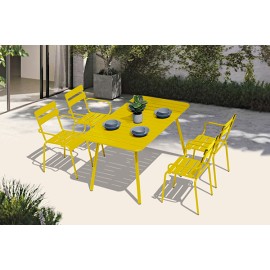 MESA ACERO AMARILLA LIBIA - 140X80 CM