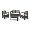 CONJUNTO RATAN TARIFA LOUNG 4P MARRON