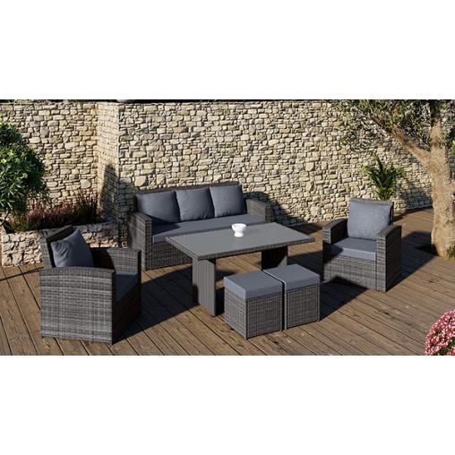 CONJUNTO RATAN SINTE/ACERO MAYENCE - 170X86X59C