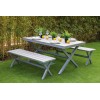 CONJUNTO MESA+2BANCOS ALUMINIO - 3 PZAS