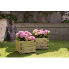 JARDINERA MADERA CUADRADA - 40X40X30CM