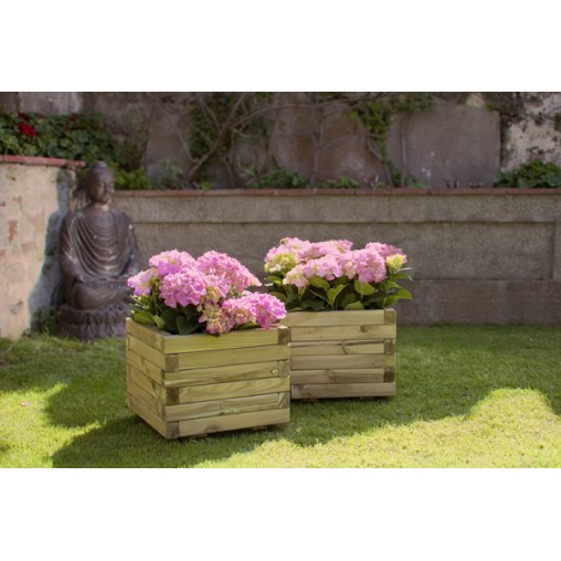JARDINERA MADERA CUADRADA - 40X40X30CM