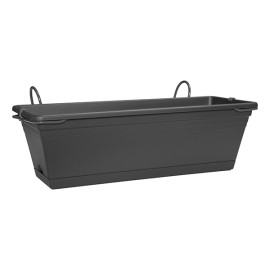 JARDINERA BALCON+BANDEJA ANTRACITA - 50 CM