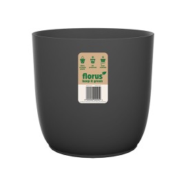 CUBREMACETA INT. FLOW FLOWERPOT ANTRACITA - 18 CM
