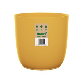 CUBREMACETA INT. FLOW FLOWERPOT MOSTAZA - 18 CM