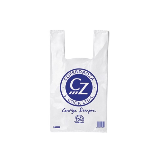 BOLSA PLAST.CAMISETA 70% B/500 - 30X40 CM