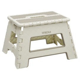 TABURETE MULTIUSO PLEGABLE CREMA - 29X22X22CM