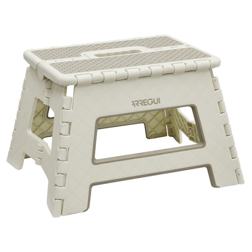 TABURETE MULTIUSO PLEGABLE CREMA - 29X22X27CM