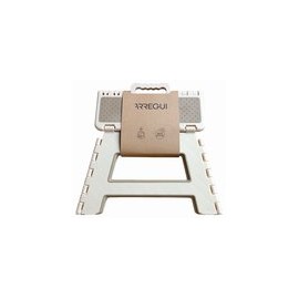 TABURETE MULTIUSO PLEGABLE CREMA - 29X22X39CM