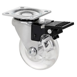 RUEDA GIR. FRENO CROMADA PU - 50 MM