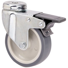 RUEDA GIR. FRENO TWIN LEX POLIAMIX-GOMA - 60 MM