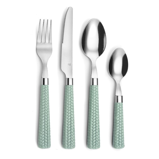 CUBERTERIA INOX + PP PAILLE TURQUESA - 24 PZ