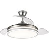 VENTILADOR TECHO C/LUZ 3 ASPAS RETRACTIL PLATA - 107 CM