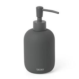 DOSIFICADOR JABON CERAM. SOFT GRIS ANTR.