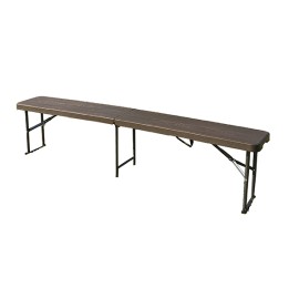 BANCO PLEGABLE POLIETILENO MARRON - 180X30X43