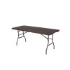 MESA PLEGABLE POLIETILENO MARRON - 180X74X74