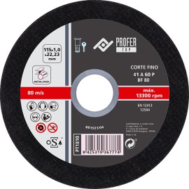 DISCO C FINO INOX PLANO - 115X1MM