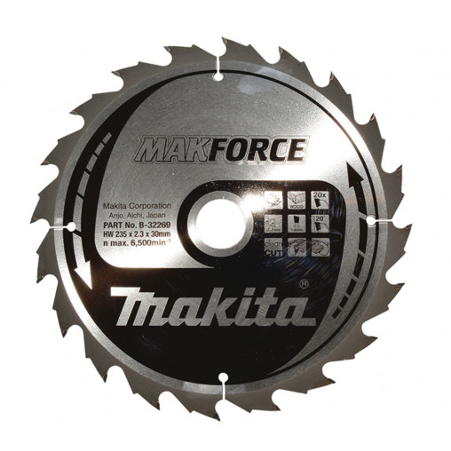 B-32269 Disco sierra circular , Makparace T.C.T, 235 x 30 mm, 20 D