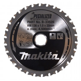 B-33526 Disco sierra circular , Specialized T.C.T, 136 x 20 mm, 30 D