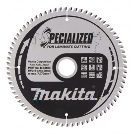 B-33853 Disco sierra circular , Specialized T.C.T, 216 x 30 mm, 72 D