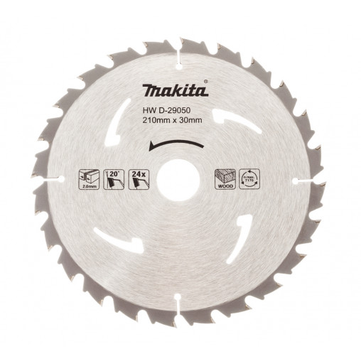 D-29050 Disco sierra circular , Standard T.C.T, 210 x 30 mm, 24 D