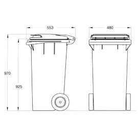 CONTENEDOR PLASTICO VERDE/VERDE - 120 L