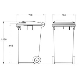 CONTENEDOR PLASTICO - 240 L