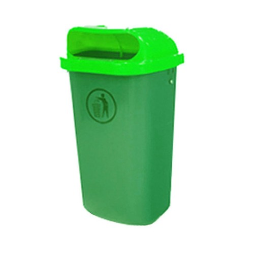 PAPELERA PLASTICO VERDE - 50 L